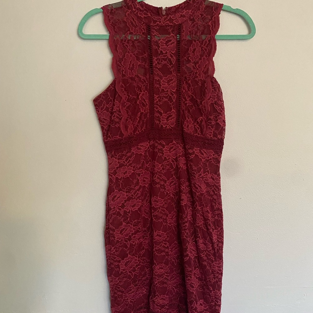 Brand Liberty Love. Color maroon with floral lace. Size Medium
